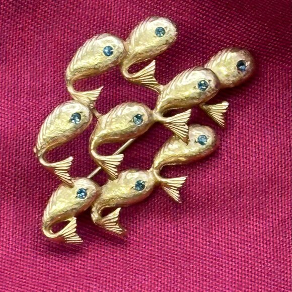 Erwin Pearl “School of Fish” Pin/Brooch - Picture 1 of 12